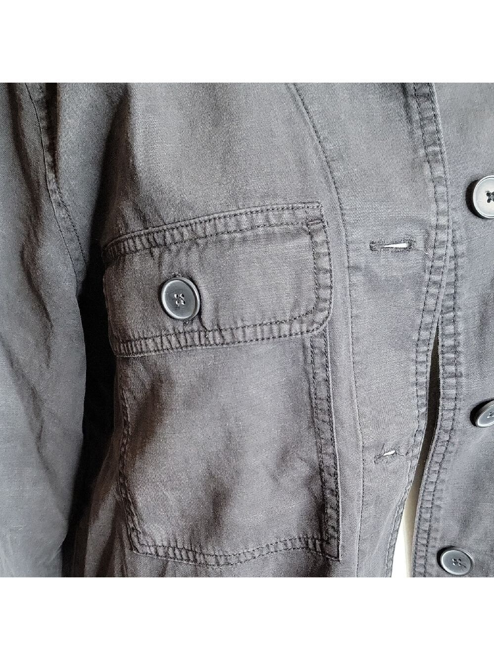 Lucky Brand Women's Charcoal Button Down Shirt - Picture 3 of 5